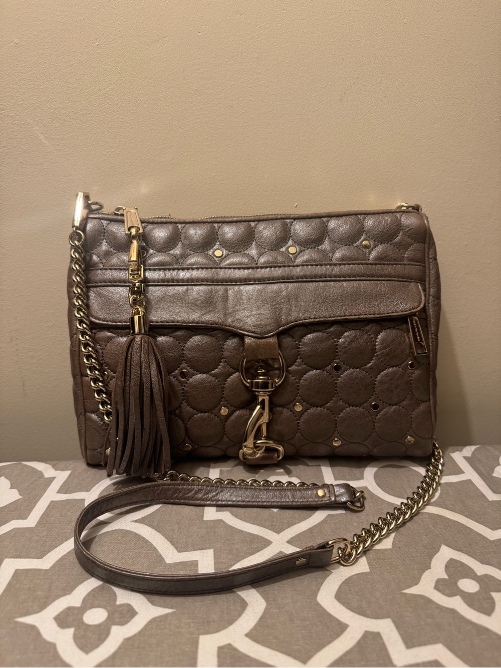 PRE-LOVED Rebecca Minkoff Quilted Studded crossbody handbag